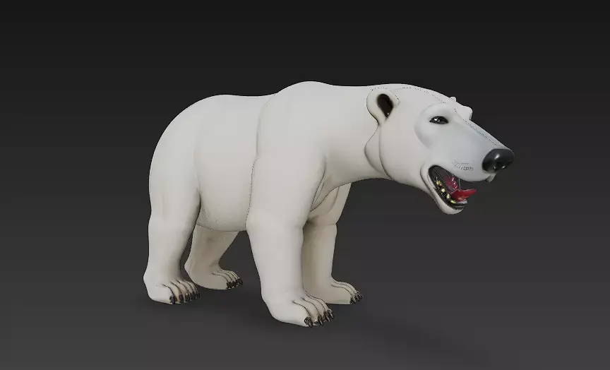 Polar Bear 3D Model Basic - Low Poly Simple Low-poly 3D model