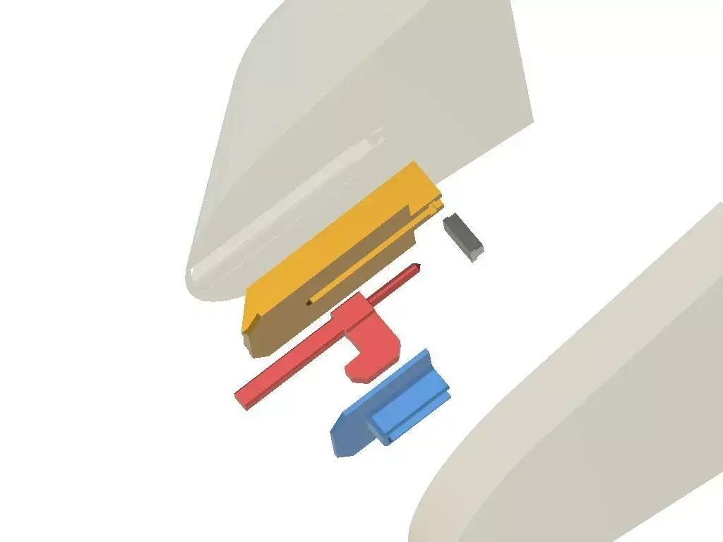 For aircraft model retainer lock latch canopy cockpit 3D print model