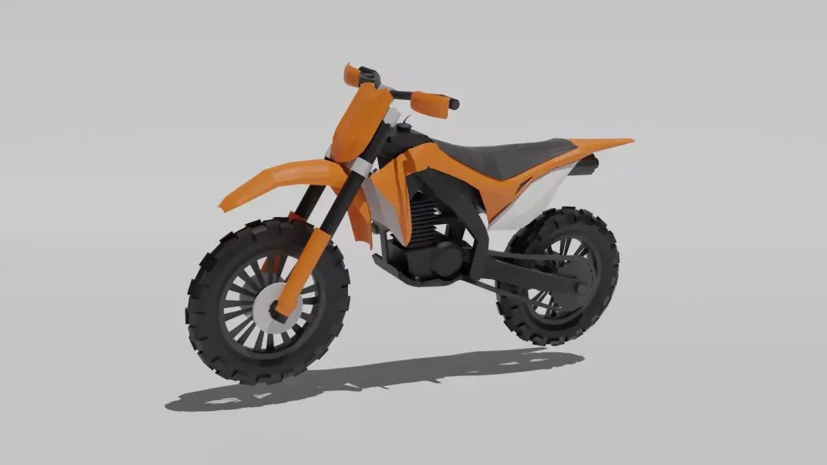 Low poly Dirtbike Orange 3D model