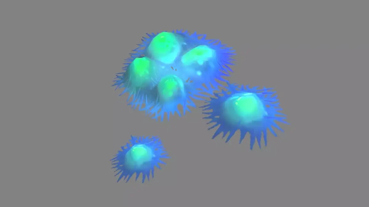 Cartoon spider eggs - blue worm Low-poly 3D model