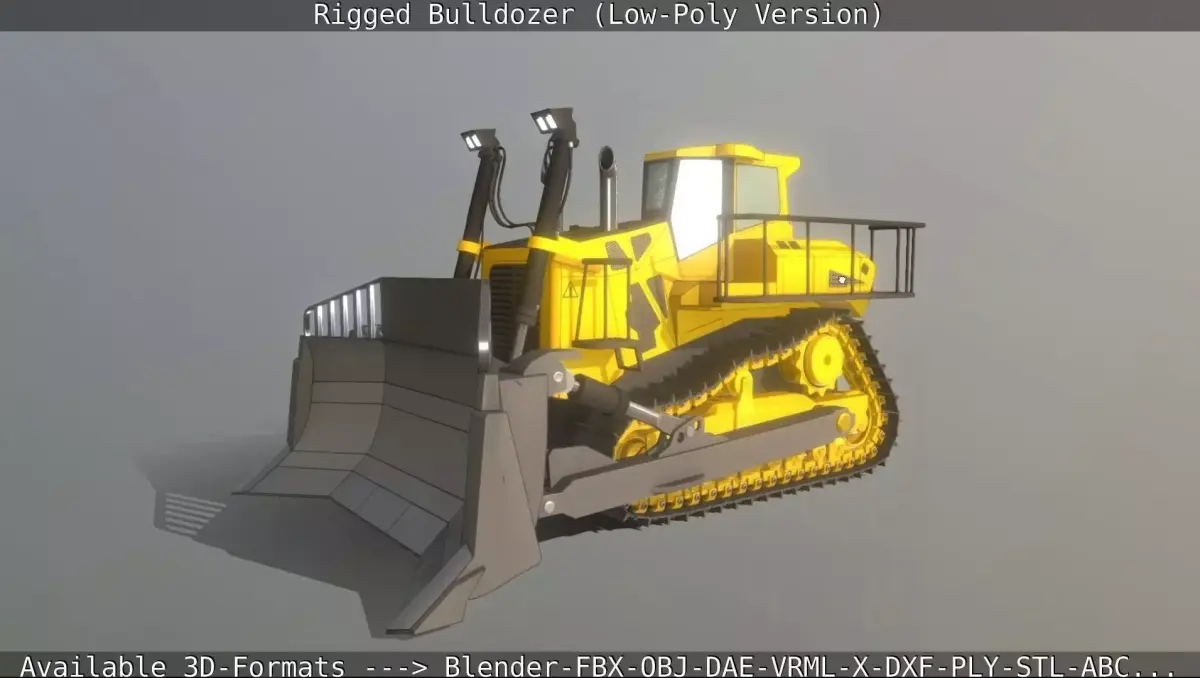 Bulldozer Rigged and Animated- Low-Poly Version Low-poly 3D model