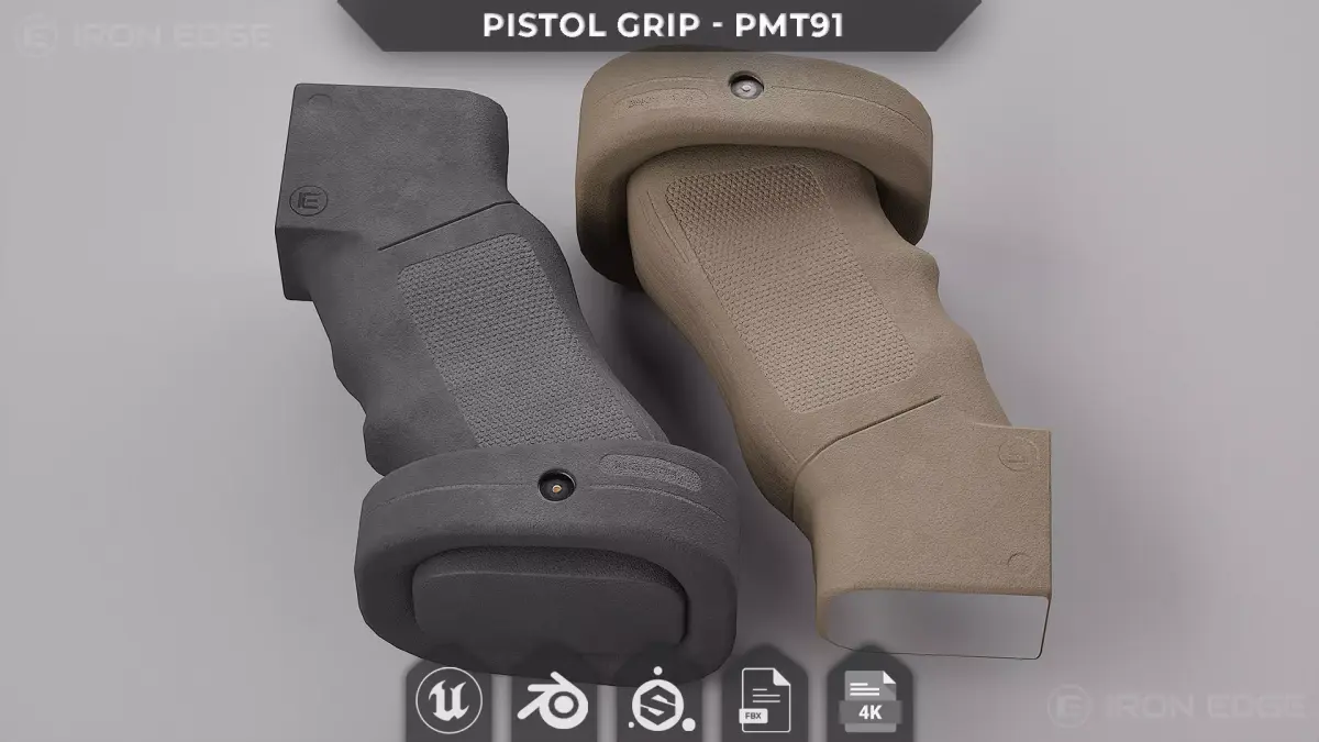 Pistol Grip PMT91 - AAA 3D Asset - Game Ready Low-poly 3D model