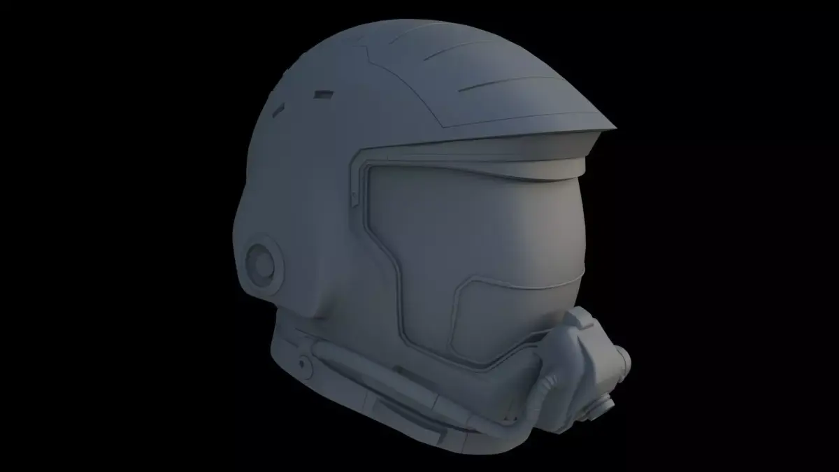 Sci-Fi Helmet 3D model 16
