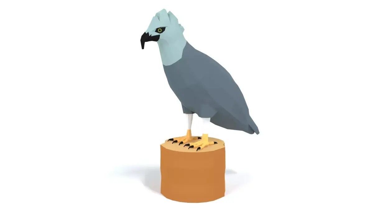 Low Poly Cartoon Harpy Eagle  Low-poly 3D model