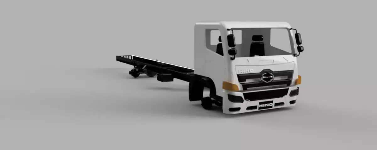 Hino 500 GH cabin and chassis Low-poly 3D model
