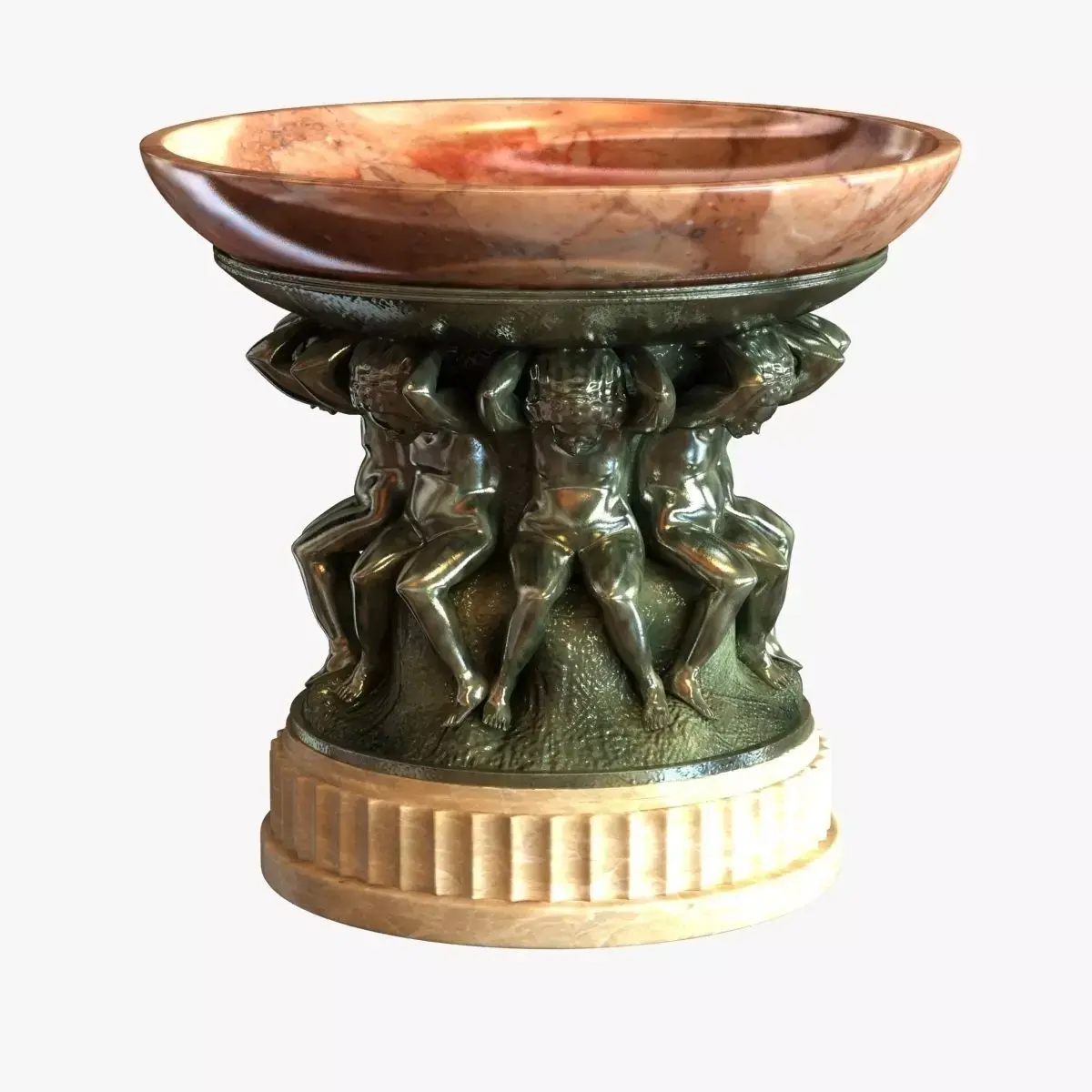 gustav gurschner tafelaufsatz - marble vase wih angels 3D model