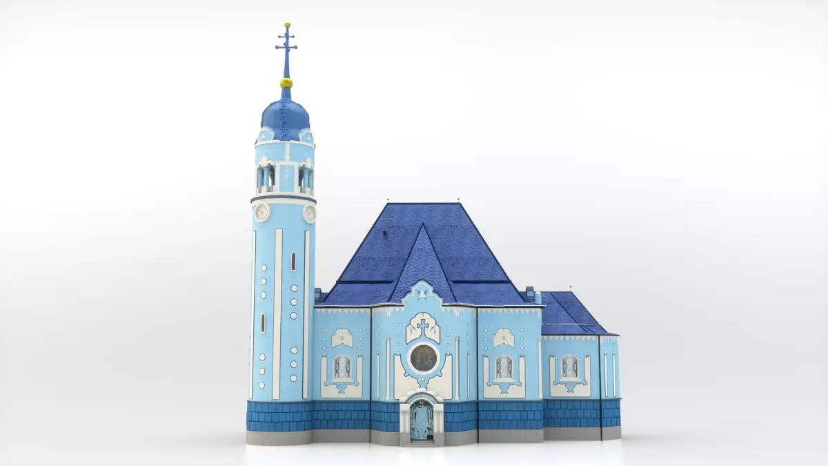 Blue church - Bratislava Slovakia 3D model
