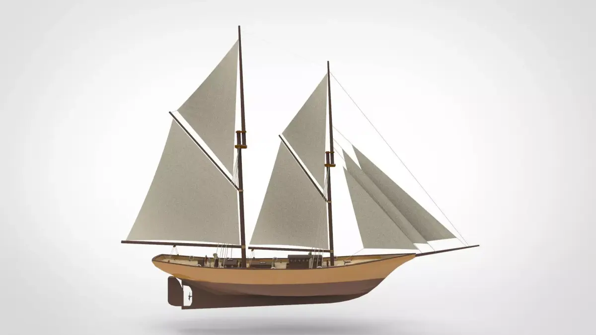 Historical sailing pinishi  3D model