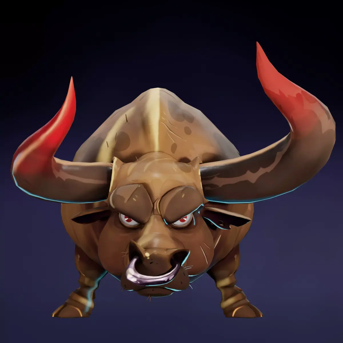 Stylized Bull Low-poly 3D model