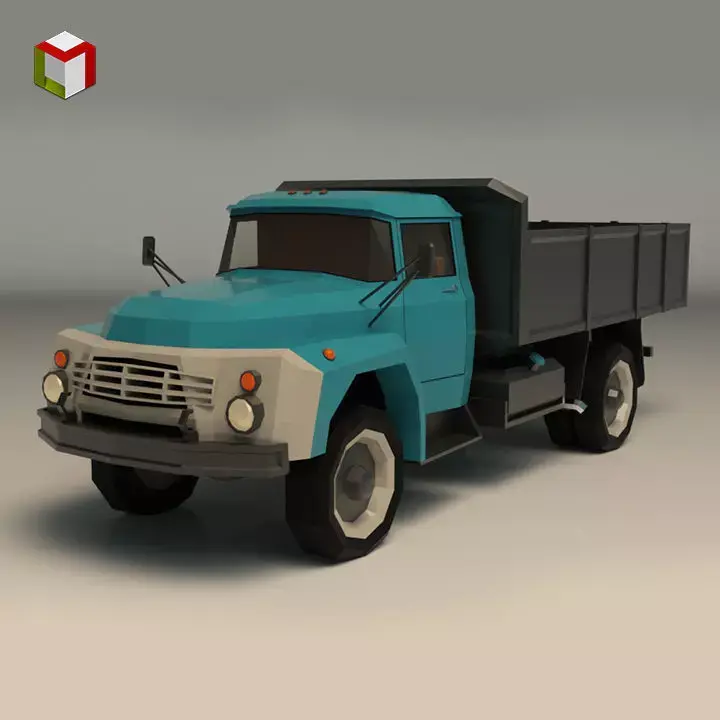 Low Poly Vintage Truck 02 Low-poly 3D model