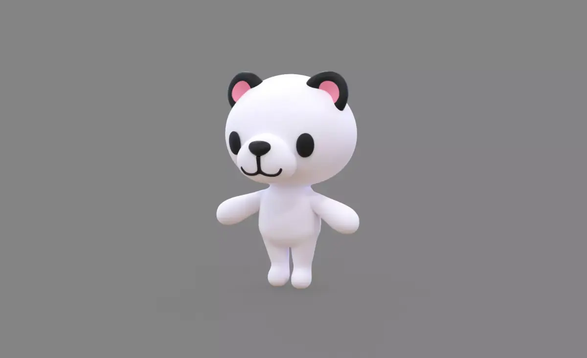 Little animal cute - Panda cute - Character010 Low-poly 3D model