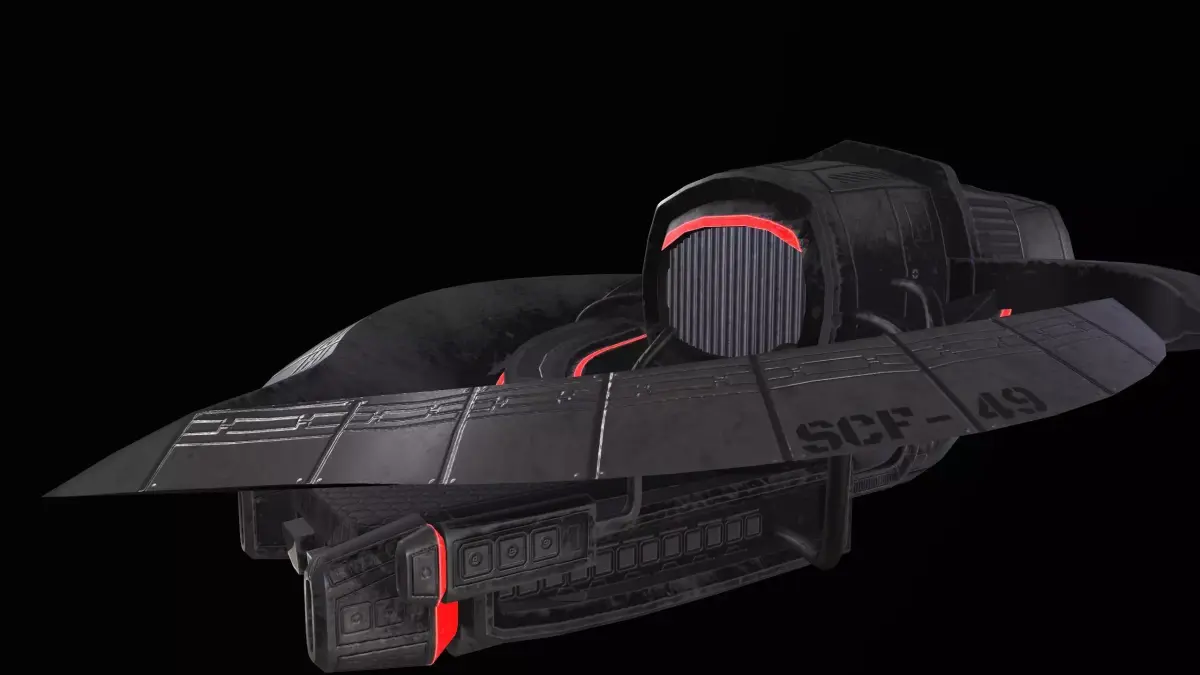 SCF-49 Sci-fi Spaceship Low-poly 3D model