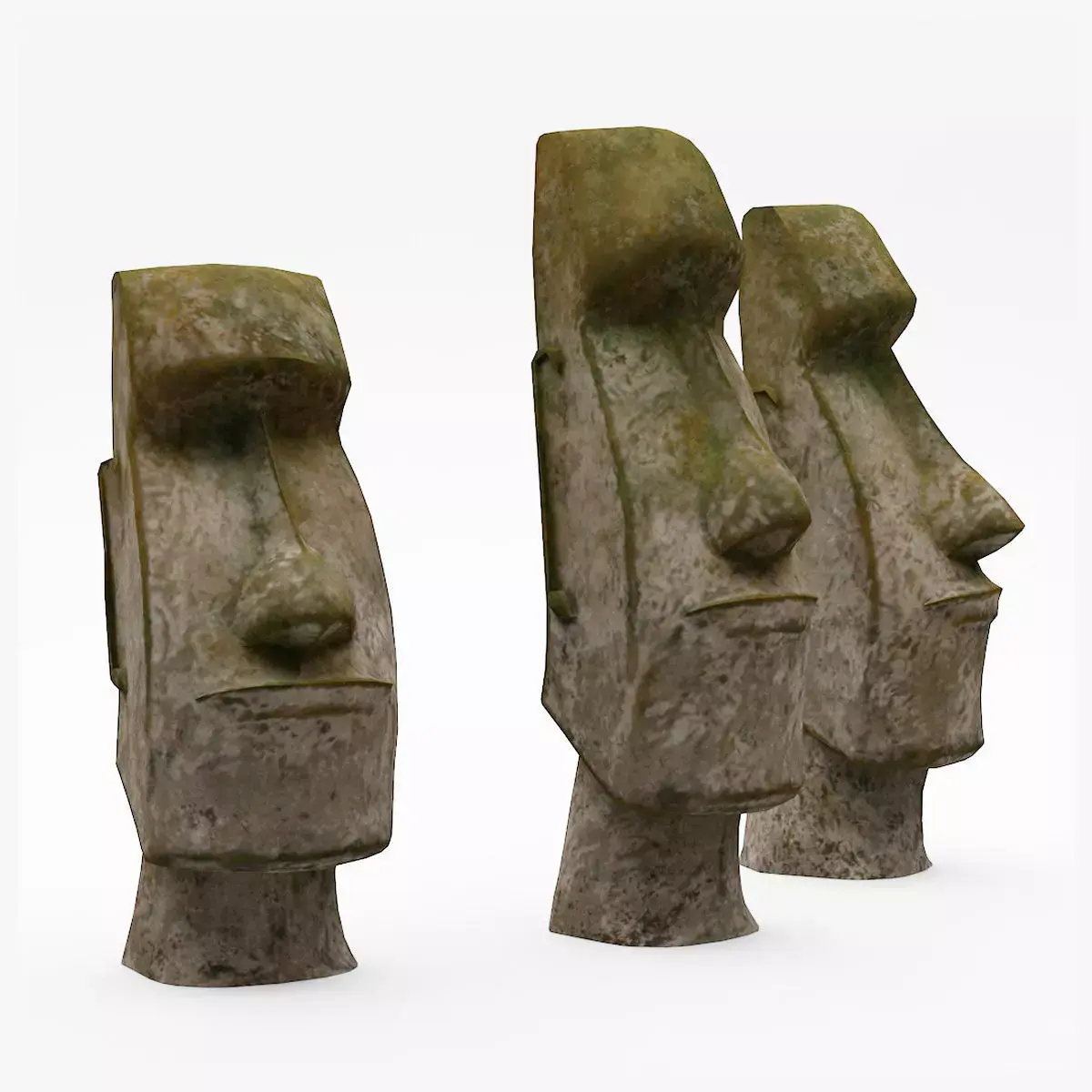 Easter Island - Moai Heads 3D model