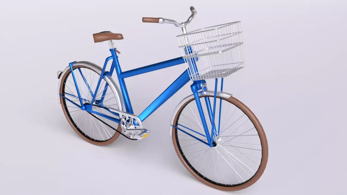 Lowpoly Bicycle with Basket Free low-poly 3D model