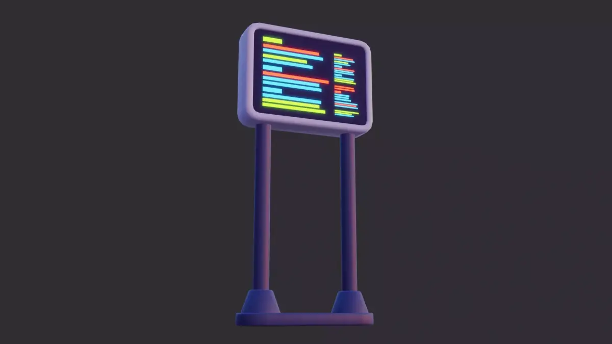 Low Poly Digital Billboard 3D model purchase