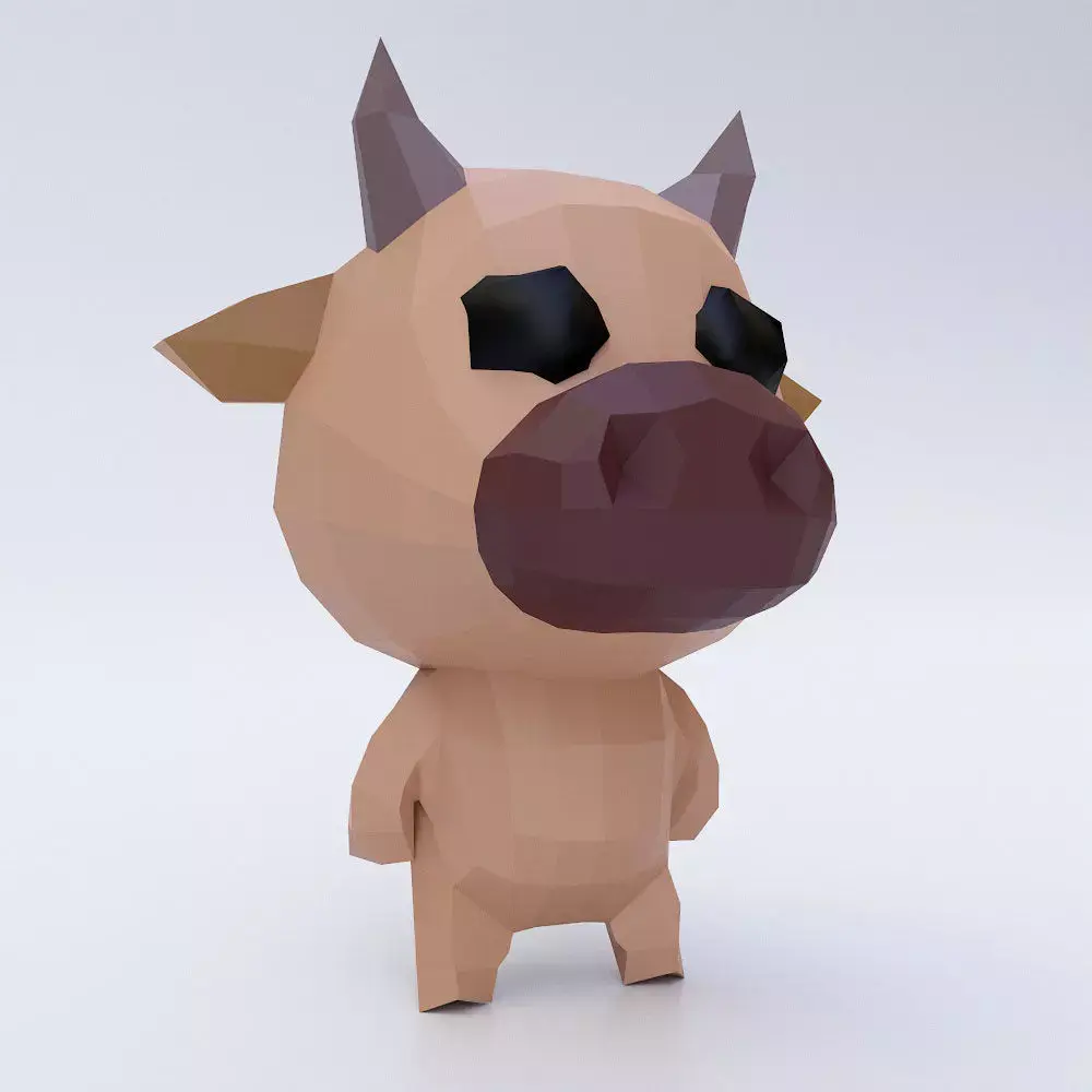 Cow cartoon style 3d model  Low-poly 3D model
