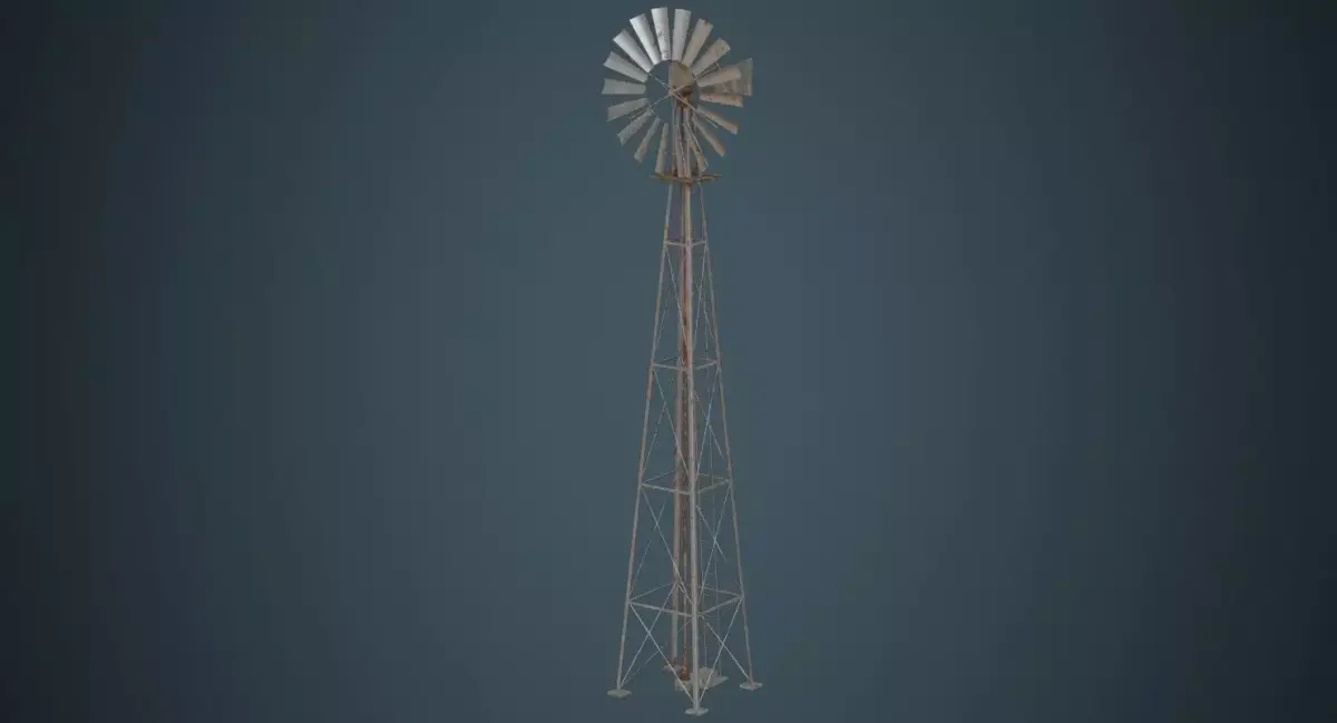 Windmill 1B Low-poly 3D model