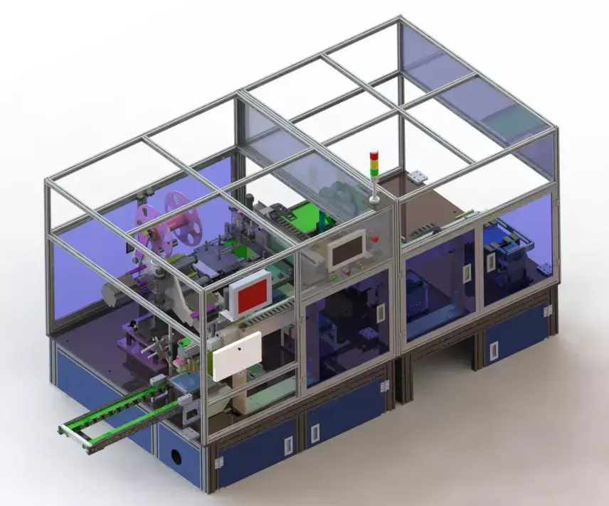 Soft pack lithium battery labeling machine 3D model