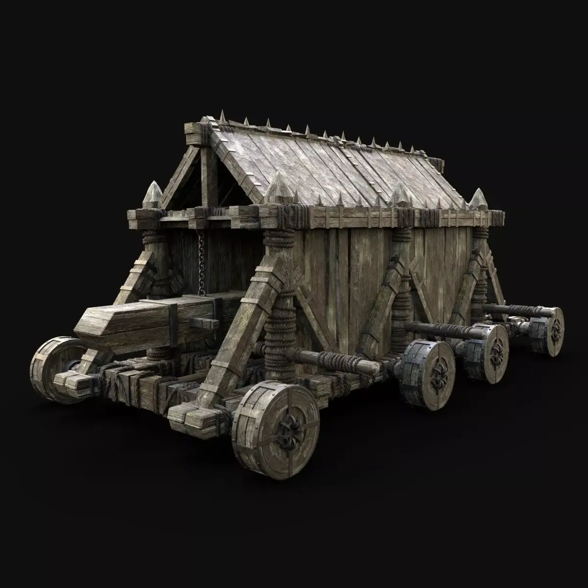  BATTERING RAM MEDIEVAL WAR MACHINE SIEGE ENGINE BATTLE TANK Low-poly 3D model