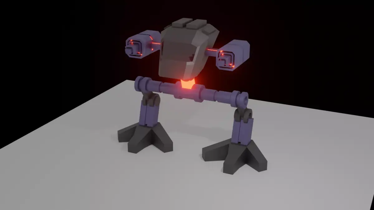 Cockpit robot with light Free 3D model