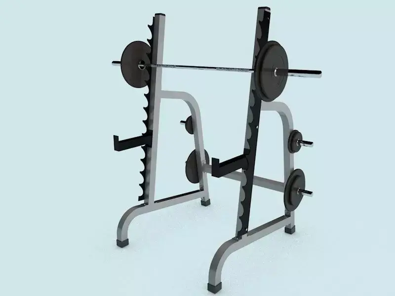Multi-press rack with barbell Low-poly 3D model