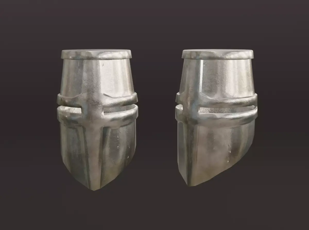 Medieval great helmet - medieval helmet Low-poly 3D model
