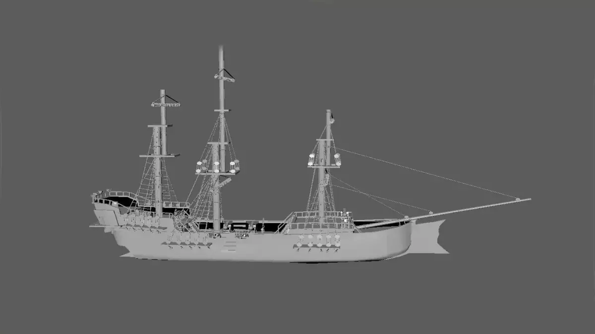 Pirate Ship phase-1 Free 3D model