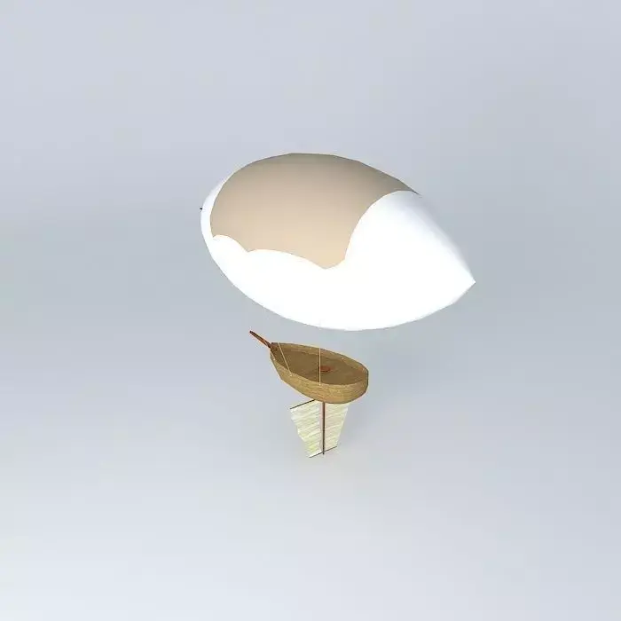 Airship egg on hot air balloon Free 3D model