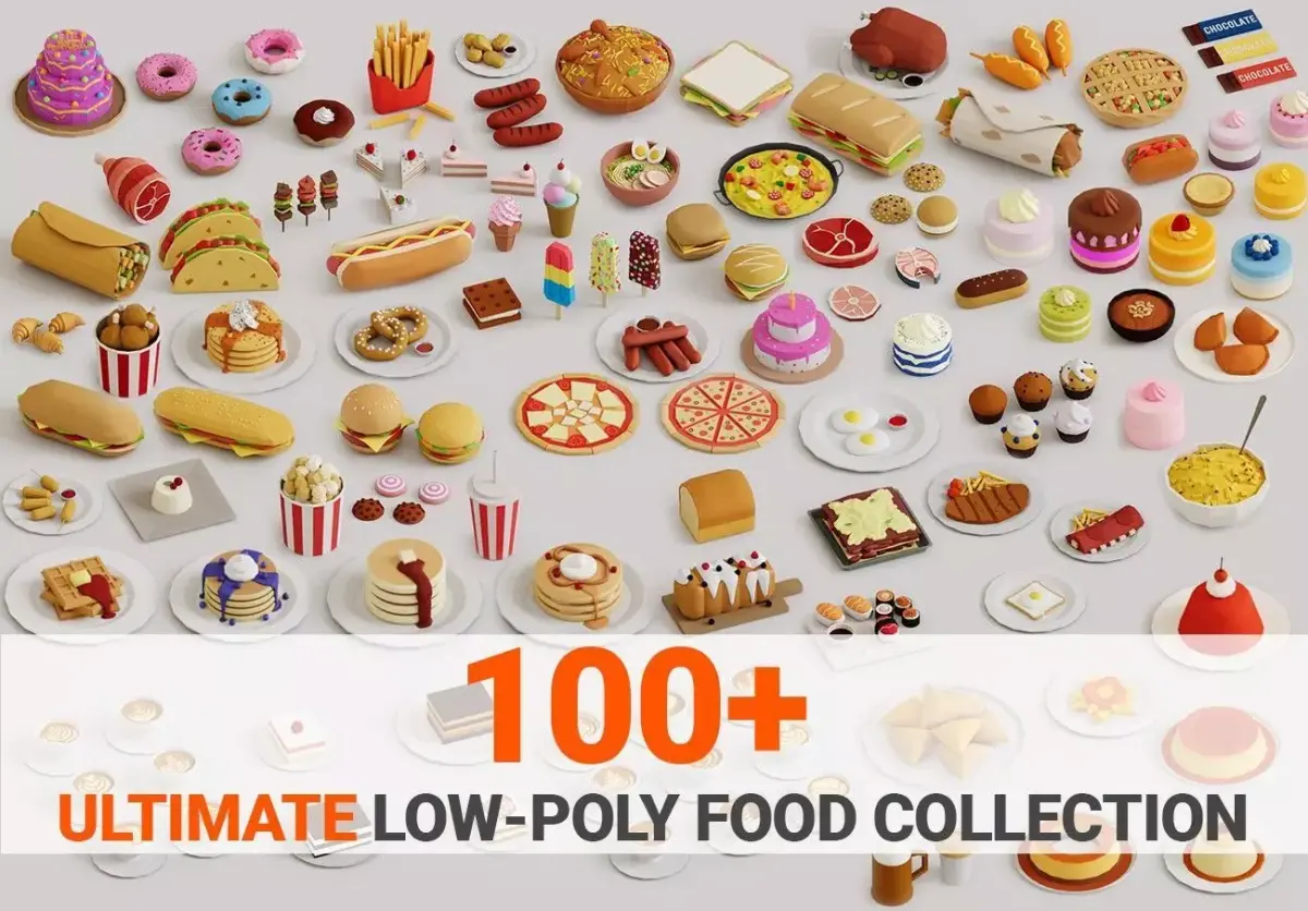 Food Mega Collection Low-poly 3D model