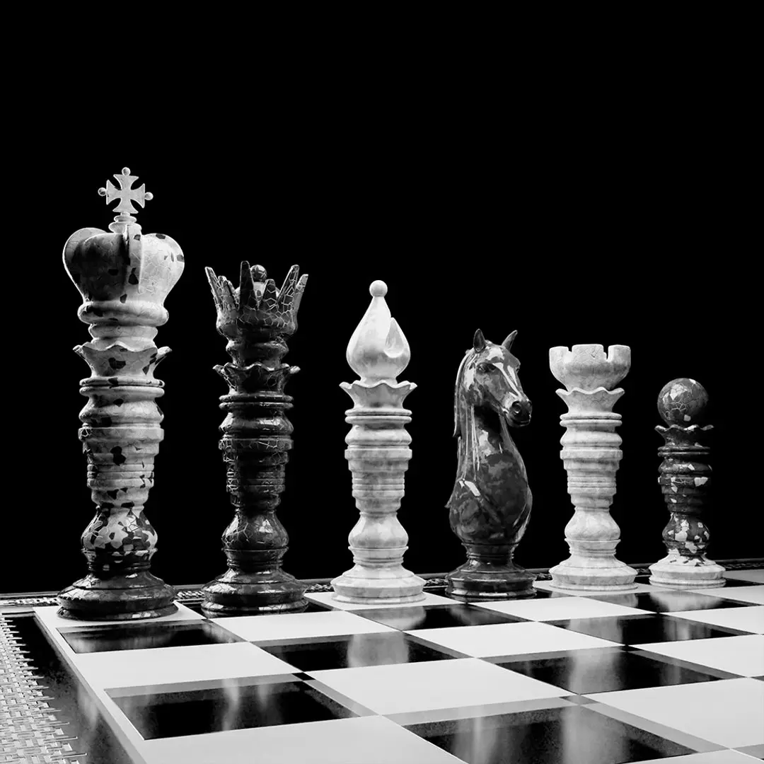 Royal Marble Chess Set 3D model
