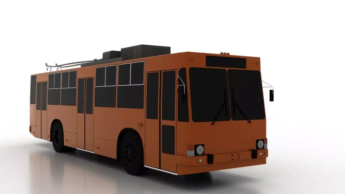 Trolleybus JUMZ-T2 mod7 Low Low-poly 3D model