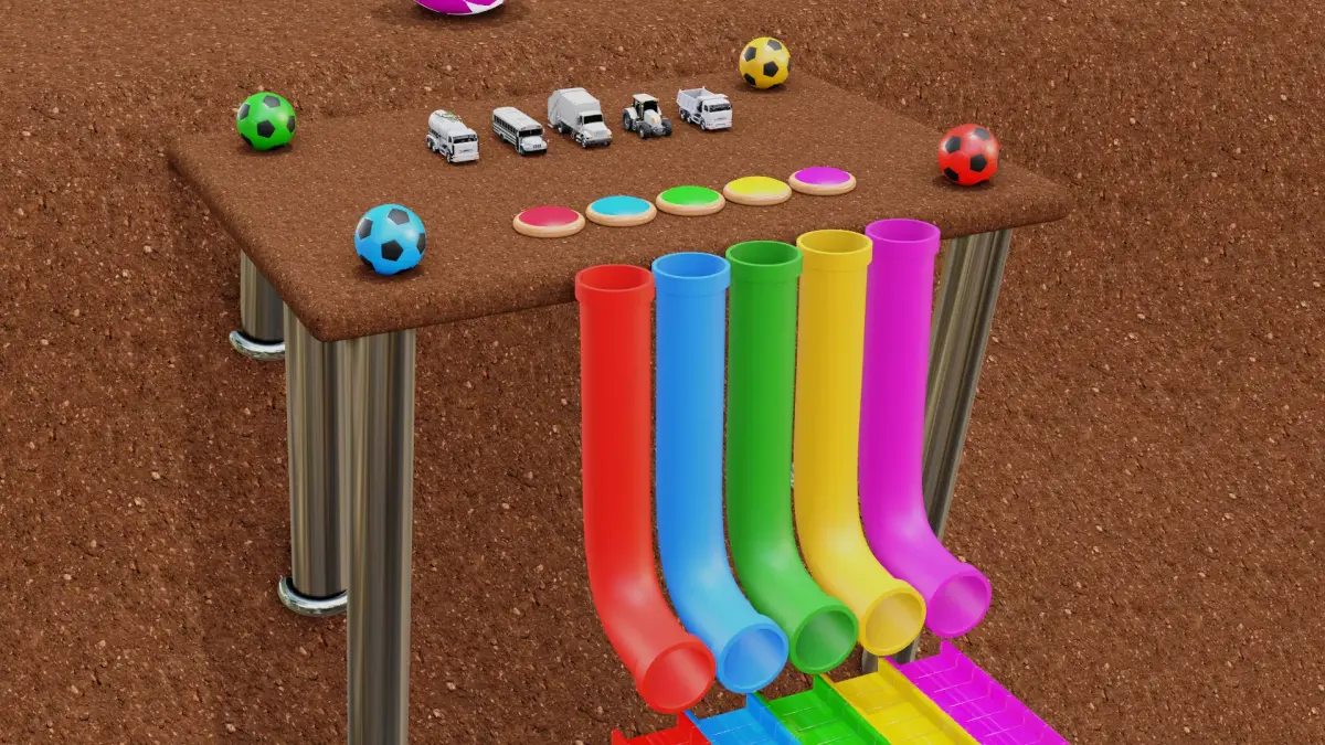 Vehicles Fall on the Tube 3D model