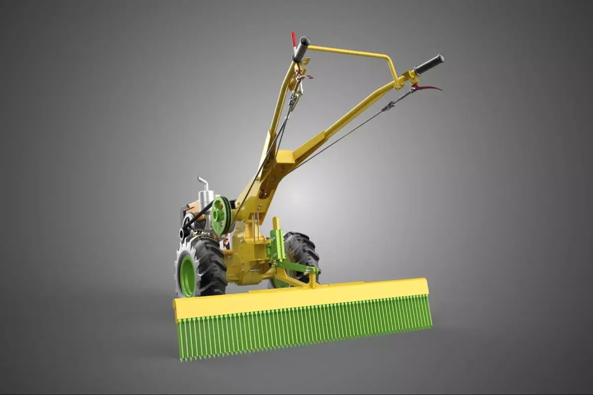 HAND TRACTOR LANDSCAPE RAKE RAKING RAKER HARROW SPIKE IMPLEMENT 3D model