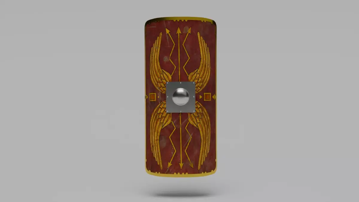 Scutum Roman Shield 3D Model Low-poly 3D model