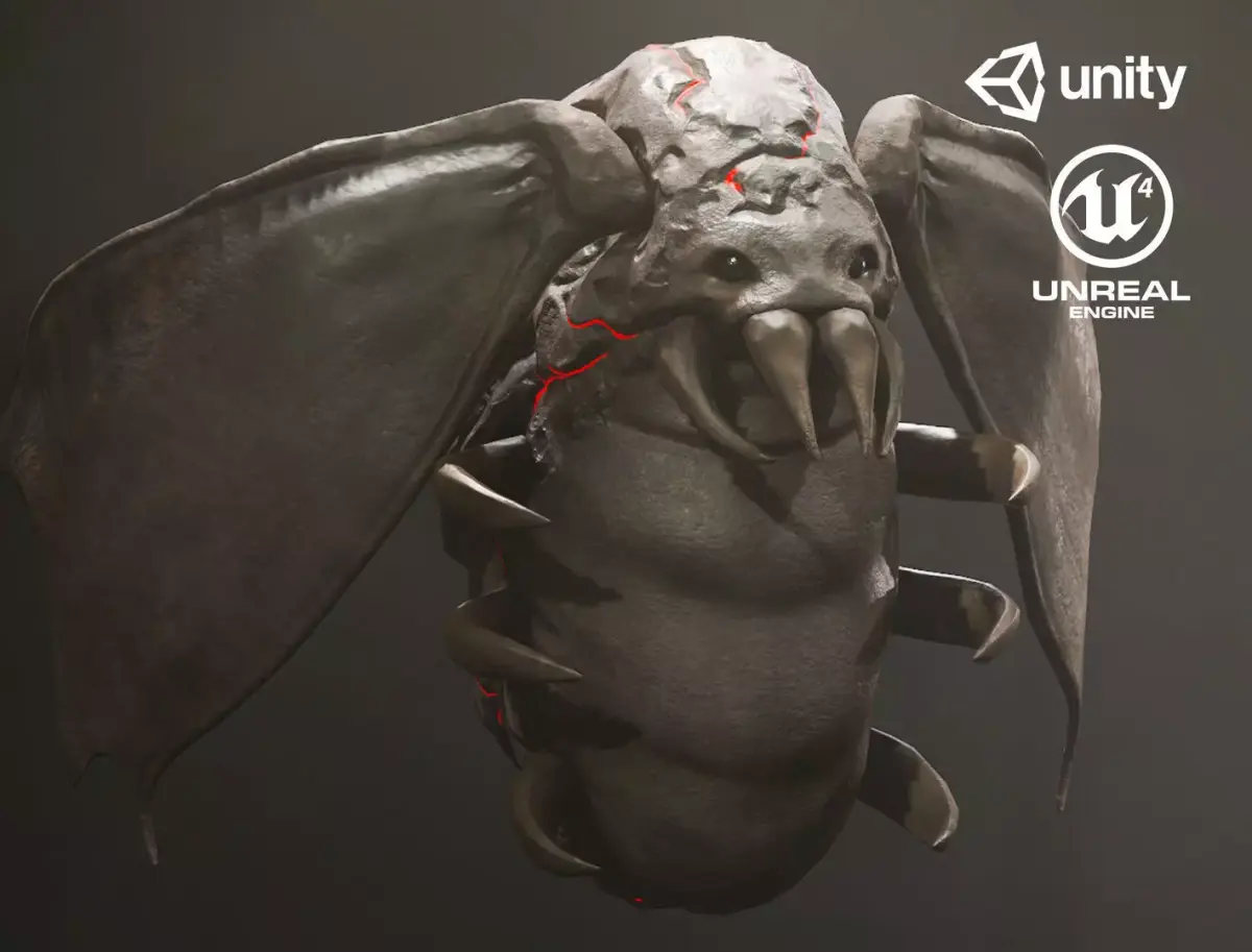 Worm Lt5 - Game Ready Low-poly 3D model Low-poly 3D model
