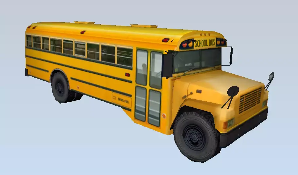 Yellow School Bus Low-poly 3D model Low-poly 3D model