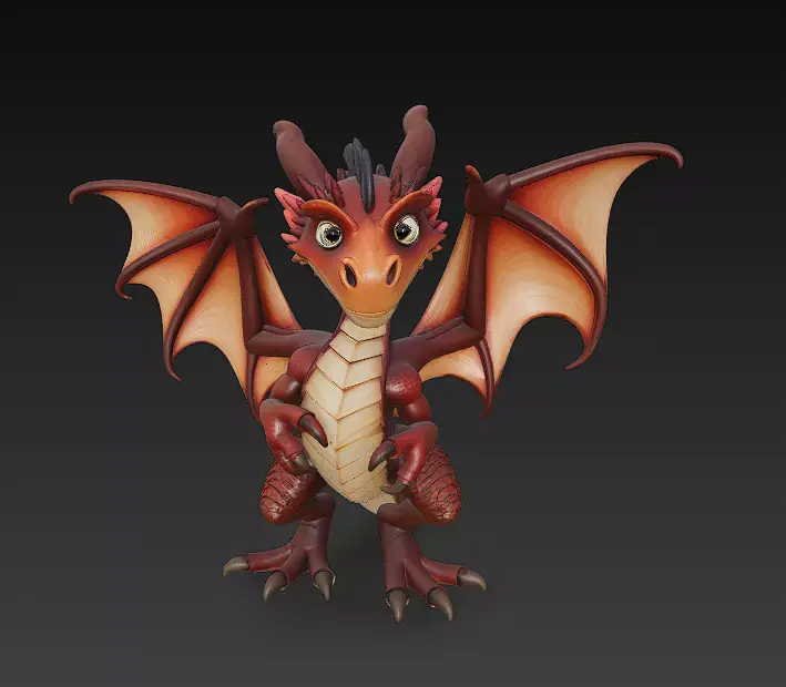 Dragon Realistic 3D Model Basic - Low Poly Realistic Low-poly 3D model 6