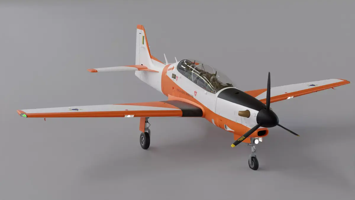 T-27 Tucano EMB-312 Low-poly 3D model