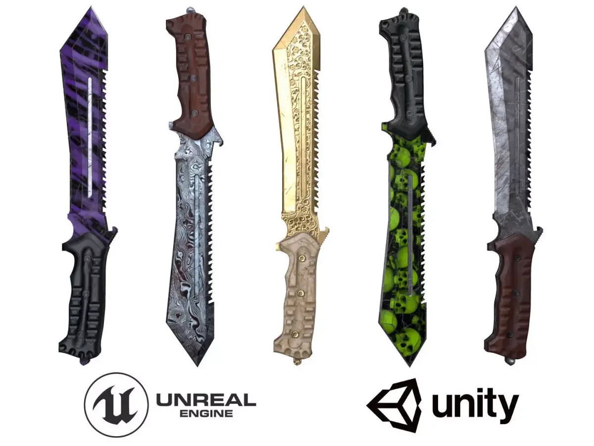 M48 Bowie Knife Low-poly 3D model