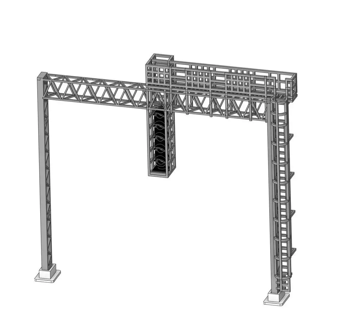 Railway signal bridge 110mm width 1-87 FDM 3D print model