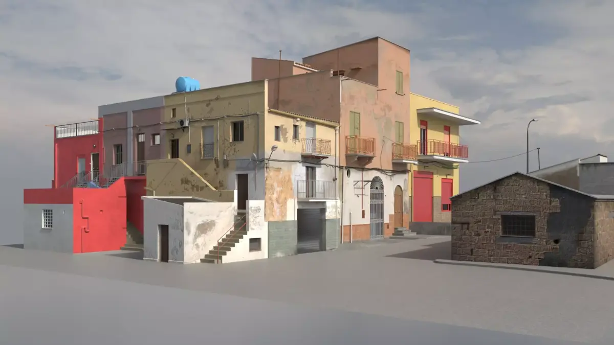 Sicilian Houses Low-poly 3D model