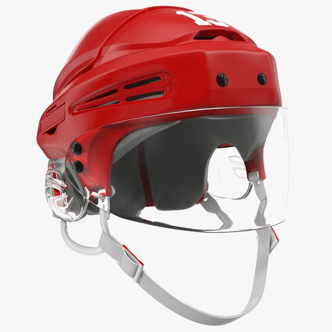 Red Hockey Helmet 3D model