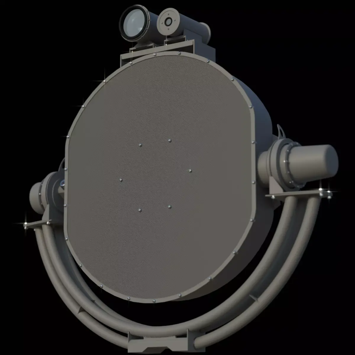 LRAD Long Range Acoustic Device  sonic weapon police military Low-poly 3D model