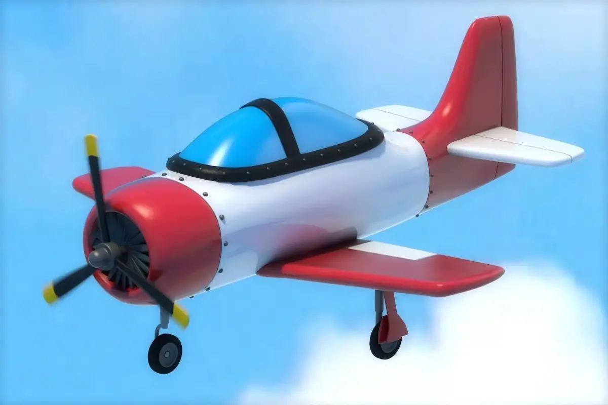 Cartoon Airplane  Low-poly 3D model purchase