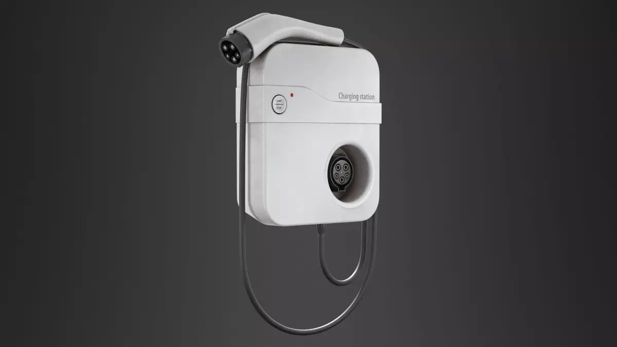 Charging Electric Station PBR 3D model
