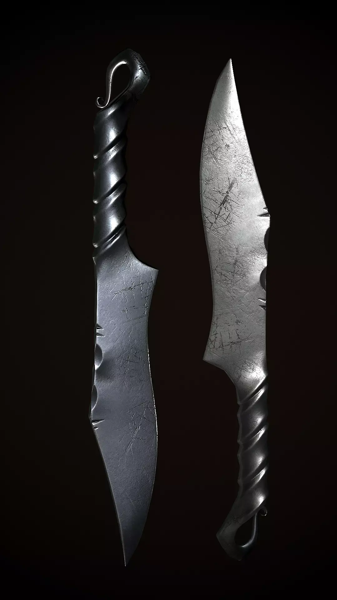 Forged Knife Low-poly 3D model