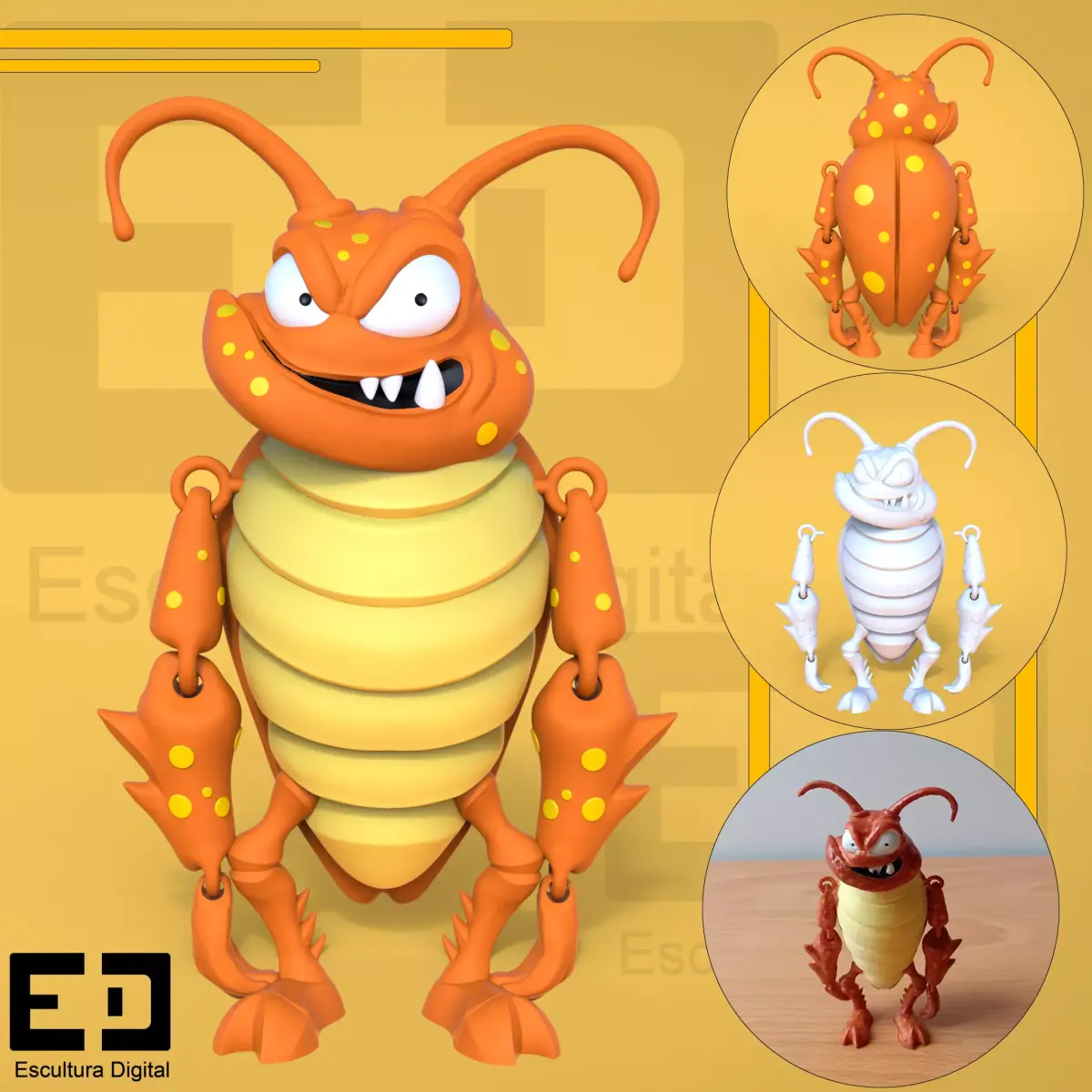 CUCARACHA ARTICULADA 3D print model