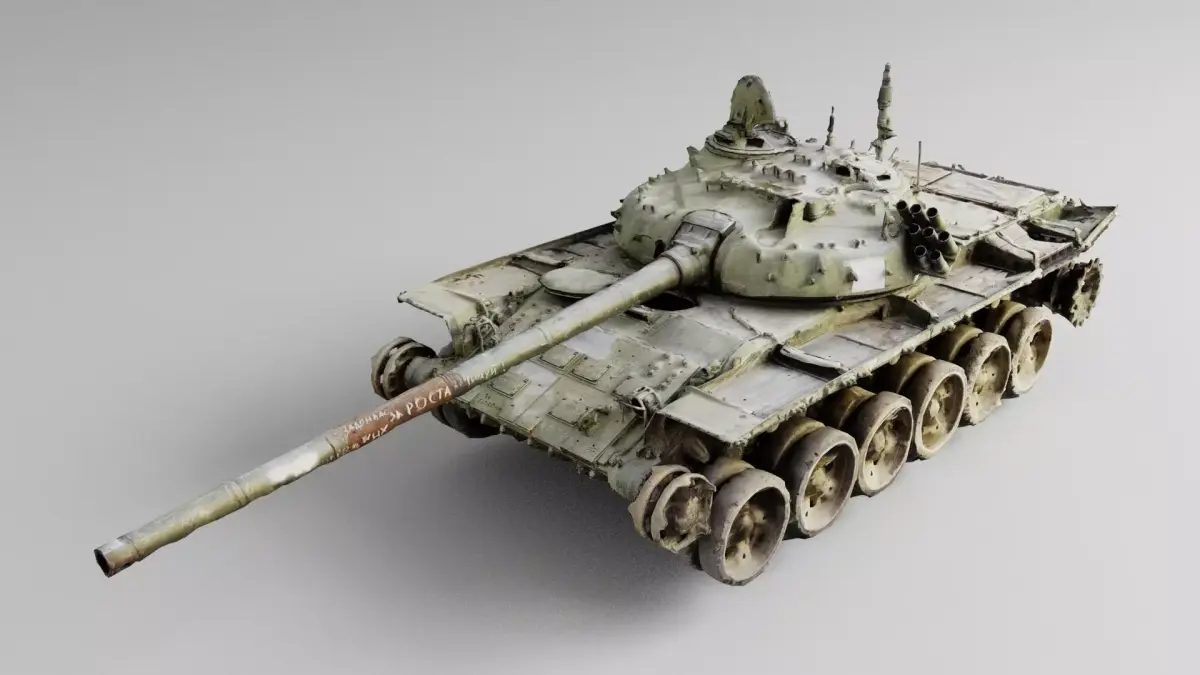Destroyed T-72 tank   3D model