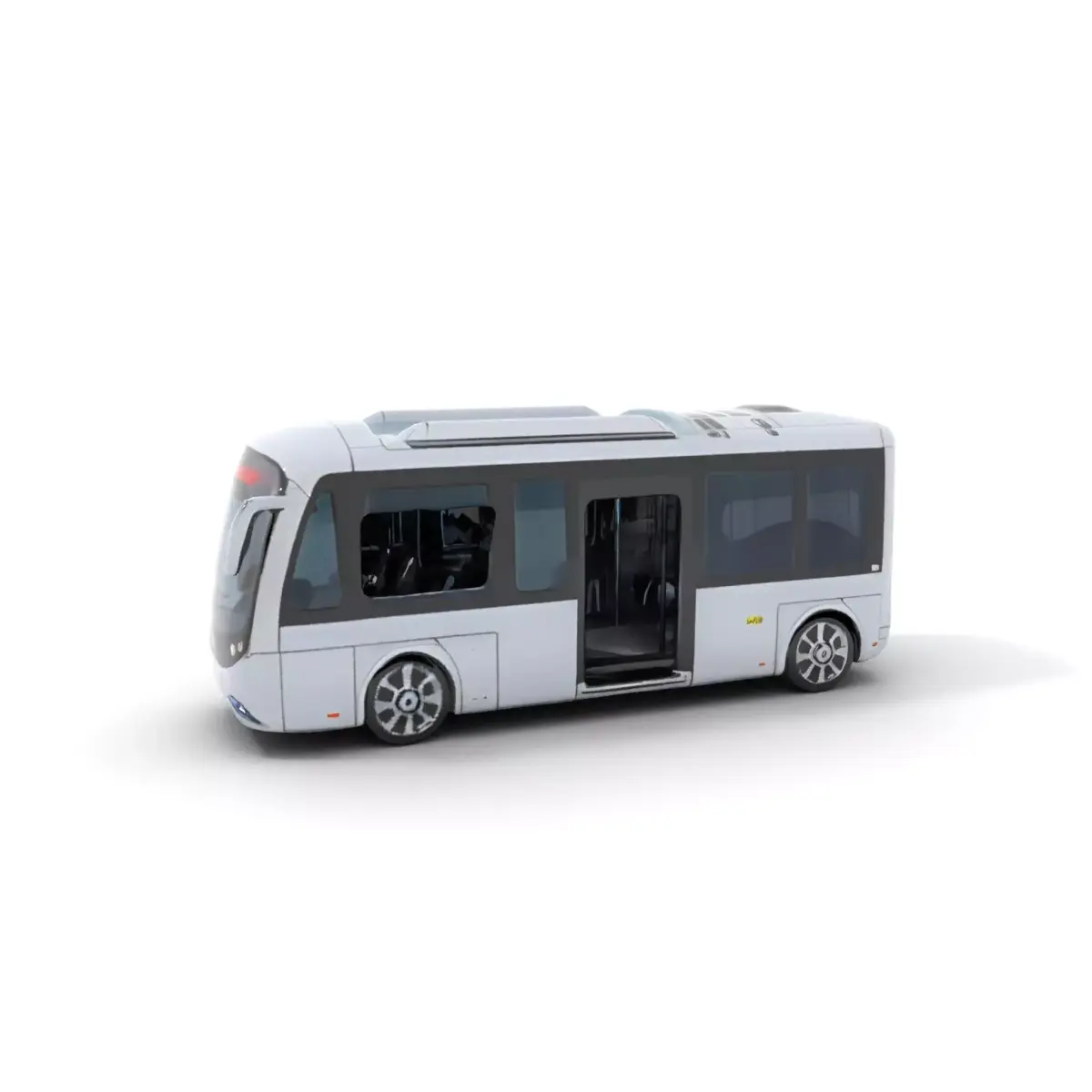 Futuristic Silver Bus model pack Low-poly 3D model