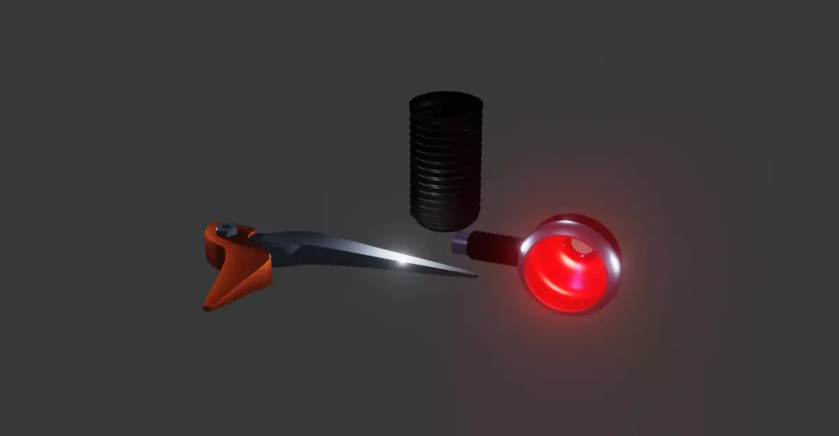 Handle brake - Rubber fork - Indicator Lights Low-poly 3D model